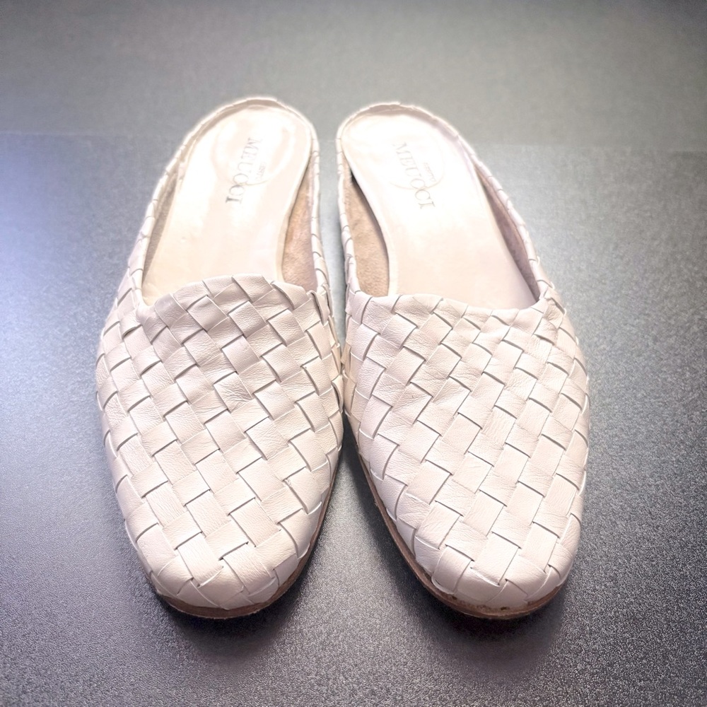Sesto Meucci Woven Leather Mule in Light Beige